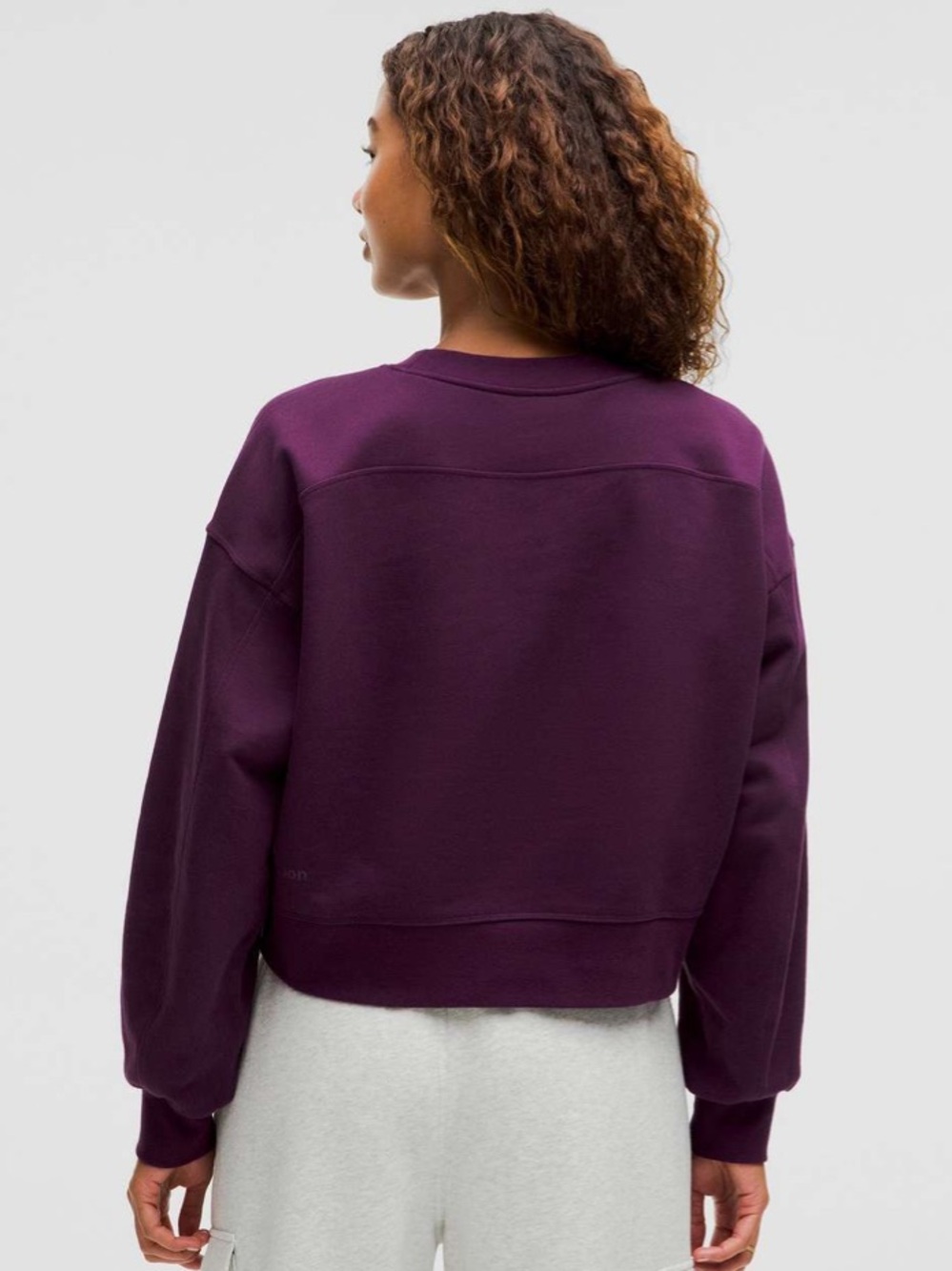Lululemon Perfectly Oversized Cropped Crew *French Terry Dramatic Magenta Size 4 - Picture 3 of 9